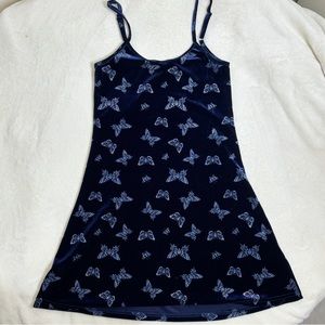 Gorgeous blue velvet sparkly butterfly dress